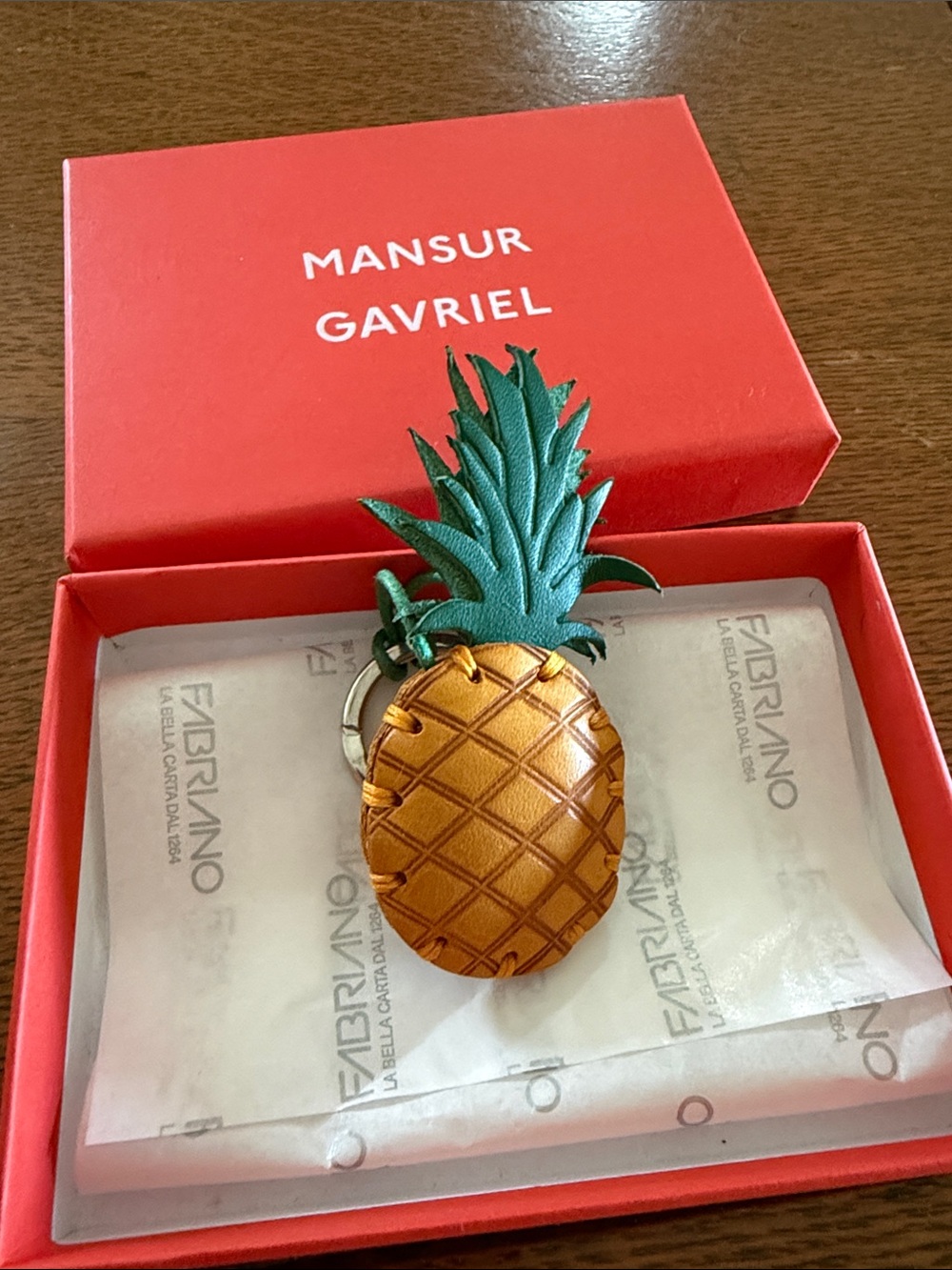Mansur Gavriel Pineapple Key Ring NWT